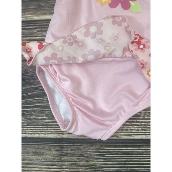 BABY GIRLS One PIECE Sleeveless Flower Pink SWIM SUIT MED 18-22 LBS Pounds - Picture 5 of 9